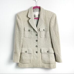 Escada Plaid Wool Blend Blazer